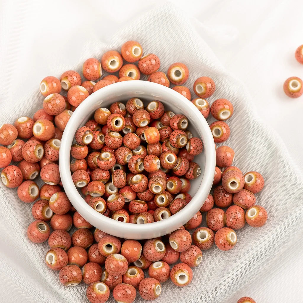 6# 8# 100pcs China Ceramic Colorful Beads Bandmade Procelain Bead For Jewelry Making #A507C