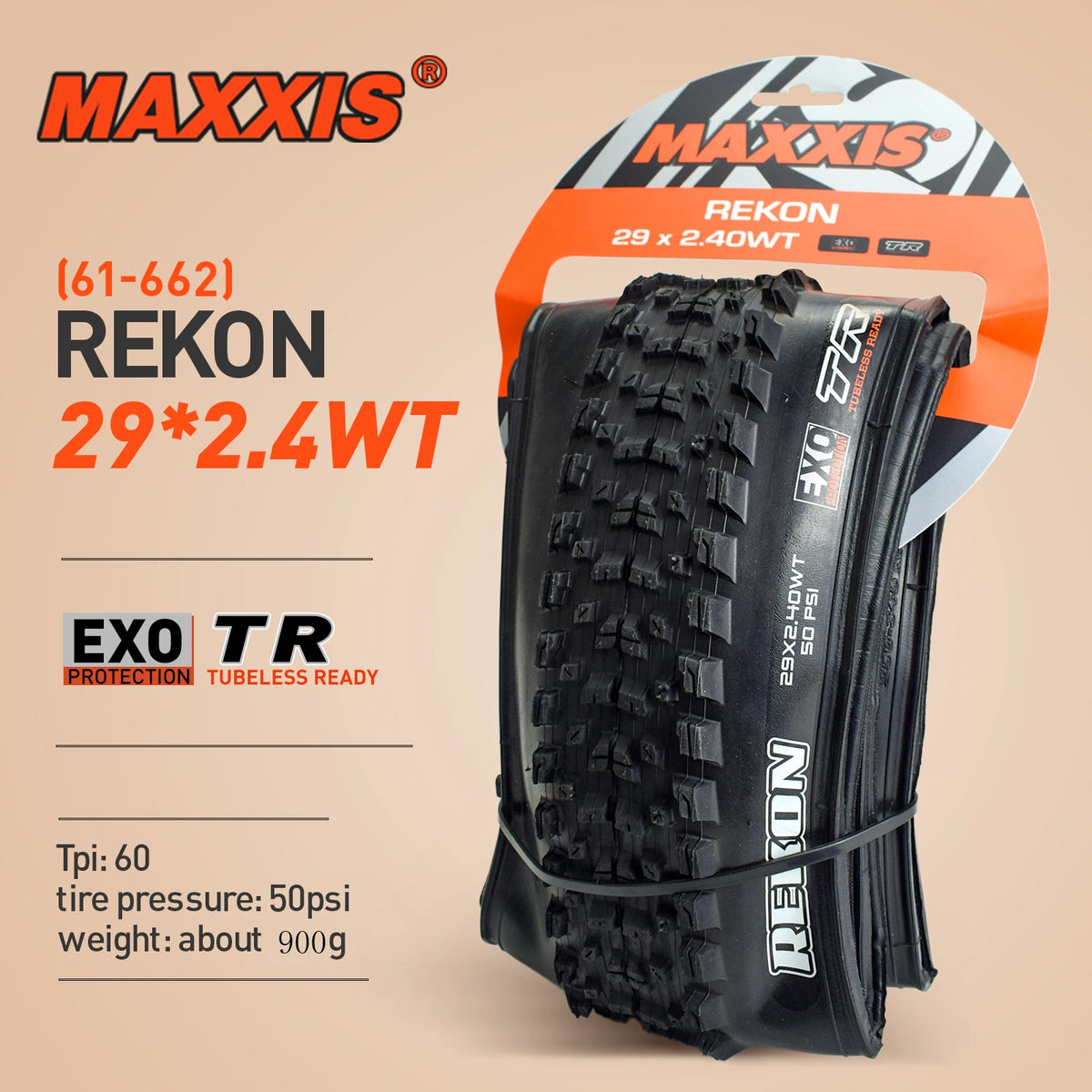 1pc MAXXIS 29 Tubeless Tire Rekon 29*2.4 29*2.6 EXO TR MTB Mountain Bike Tire For XC Trails Bike Parts Bicycle Accessories