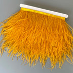 Ostrich Feathers Trim 13-18CM 5-7inch Feather Plumes Ribbon Selvage For DIY Wedding Dress Decoration Crafts Accessories