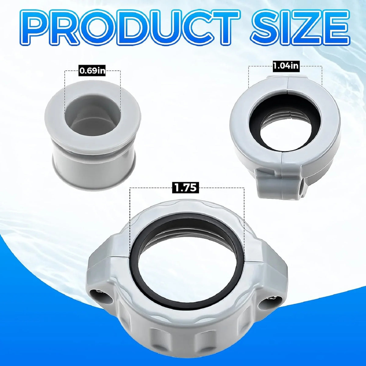 Replacement Inflation Adapter Screw Nut Rubber Seals Connector and Nipple for Coleman Lay-Z-Spa A Coupling Pump & B/C Water Pipe