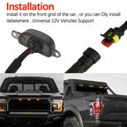 Universal Car Front LED Grille Light Smoked Amber White 12LED Grill Light Eagle Eye Lamp For Off Road Trunk SUV Ford Toyota 12V