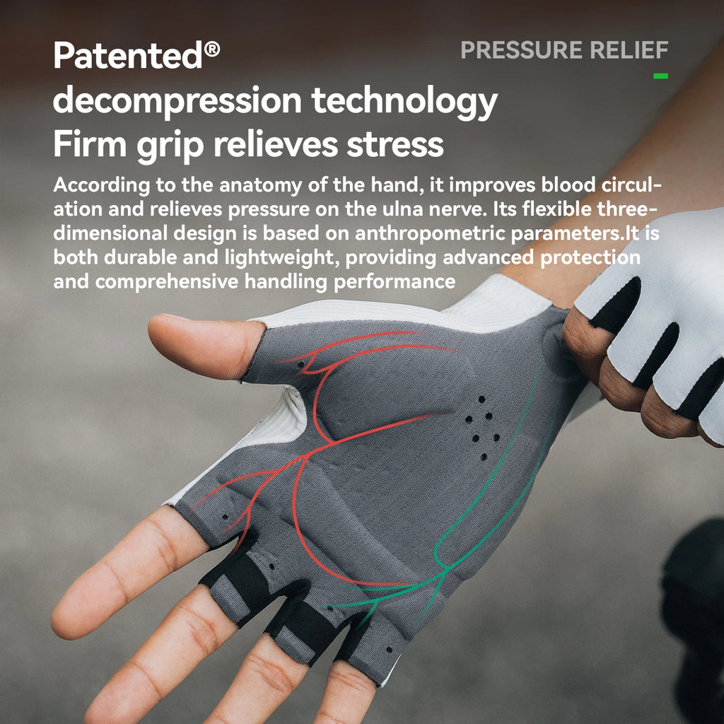 ROCKBROS Summer Cycling Gloves Lightweight Elastic Breathable Half Finger Gloves High Density Cushion Palm Pad Cycling Gloves