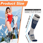 YANBIGUO 2 Pairs Wool Ski Socks,Thermal Knee-high Cold Weather Warm Socks for Snowboarding,Snow,Winter,Hunting