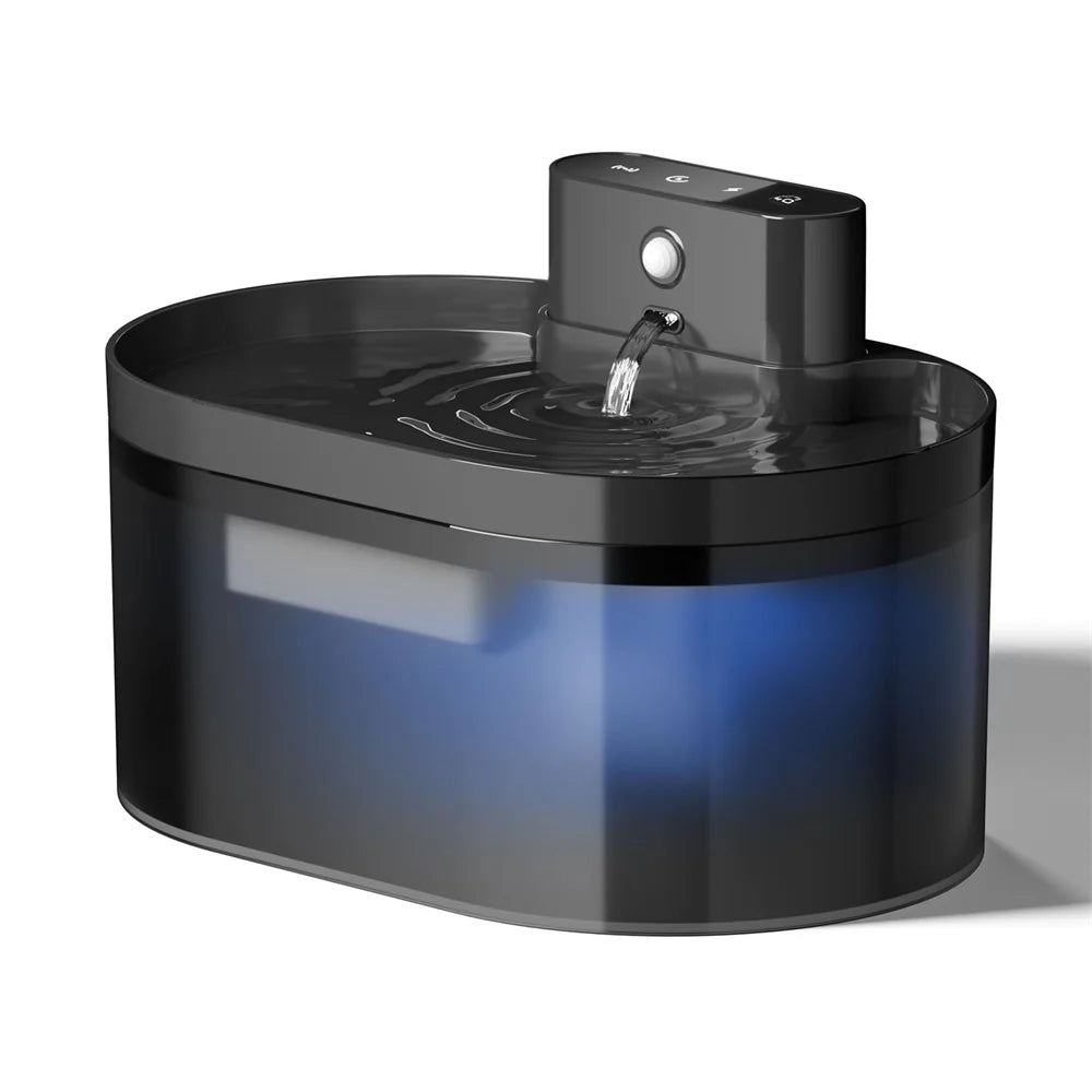 2.2L Automatic Pet Water Fountain for Cats & Dogs, Silent Induction Sensor, Rectangle
