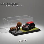 1:64 Scale Car Model Scene Display Box Trendy Diecast Ornament Four Season Grass Base Desktop Display Stand Collectible Gift
