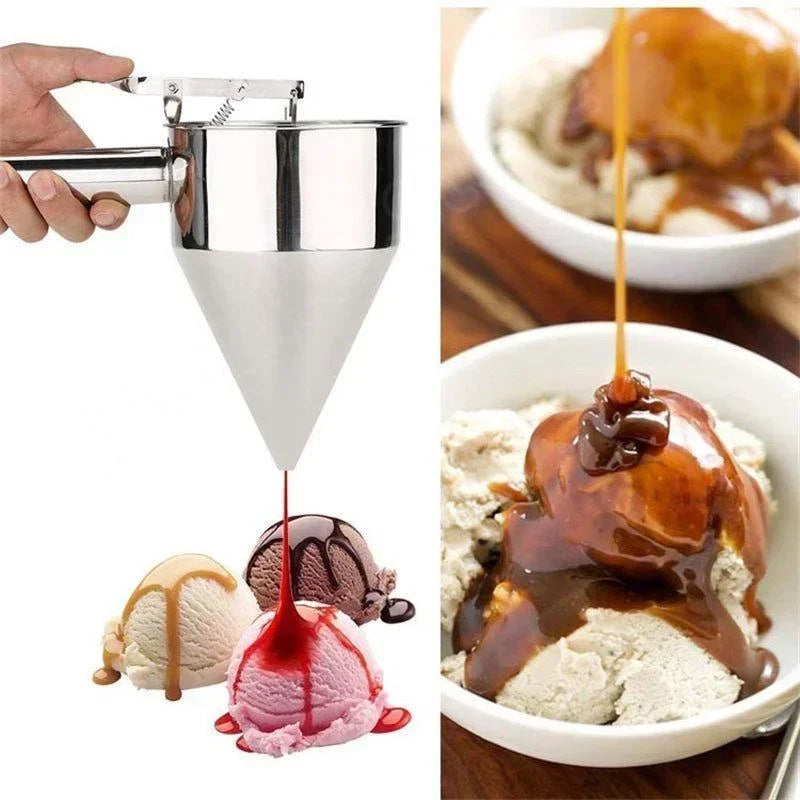 1pcs Stainless Steel Funnel Dispenser with Rack Cupcake Pancake Batter Maker Octopus Fish Ball Home Kitchen Baking Tools Baking
