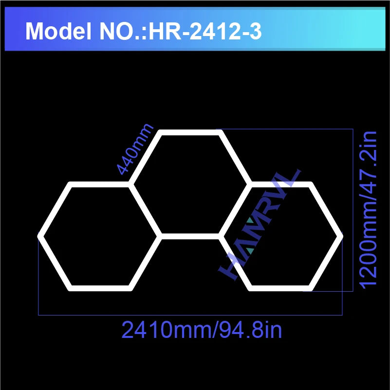 Hexagon LED lighting for Garage Barbecue Shop Barbershop Gym Bar Car Detailing Showroom 4S Workshop Ceiling Light Honeycomb Tube