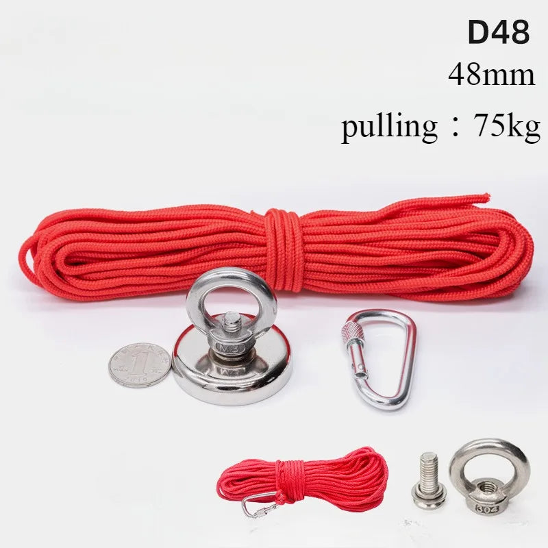 Super strong neodymium magnet, iron and boron lifting ring, magnetic suction cup, salvage artifact set