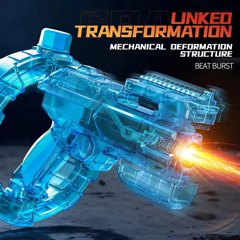 Space Electric Water Gun Energy Ring Burst Transformation LED Lights Large Capacity Full Auto Continuous Fire Squirt Gun Toy