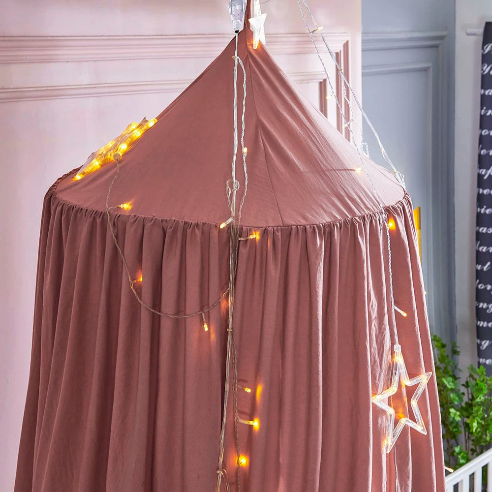 Battilo Kids Bed Mosquito Net Bed Canopy for Boys & Girls Room Bed Curtain for Child Crib Children Tent Hanging Round Play Tent