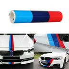 Car Sticker M Color Stripes Rally Side Hood Racing Motorsport Vinyl Decal Sticker Strip Bumper Engine Cover For BMW 117"/4.5m