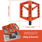 BUCKLOS Pedals DU Bearing Bicycle Pedal Platform Ultralight Nylon Road Mountain Bike Pedal Non-slip MTB Flat Pedals Bicycle Part