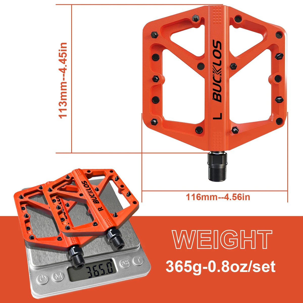 BUCKLOS Pedals DU Bearing Bicycle Pedal Platform Ultralight Nylon Road Mountain Bike Pedal Non-slip MTB Flat Pedals Bicycle Part