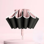 Men Women Umbrella  Fully Automatic Reverse Folding Umbrella with Windproof Reflective Stripe UV Umbrellas