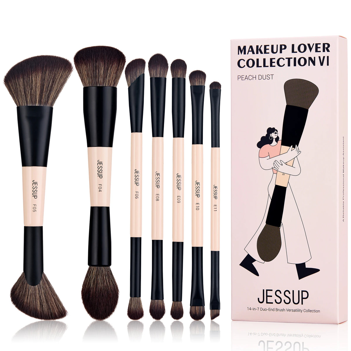 Jessup Makeup Brushes Set 4/6/7/10/14/15pcs Foundation MakeUp Brush,Face Eyeshadow Blending Highlighting Concealer,Luxury Purple