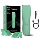 Men's Electric Groin & Body Shaver - Waterproof Dual Head Trimmer Kit w/ LED Light & Foil Blades