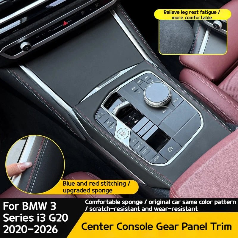 For BMW 3 Series i3 G20 2020-2026 The stitching and sponge interior accessories on both sides of the central control gear panel