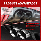 Dual Exhaust Tip Tailpipe 2.5 Inch Inlet 3.5" Outlet 9.5" Length Polished Stainless Exhaust Tip for Car Truck Double Wall