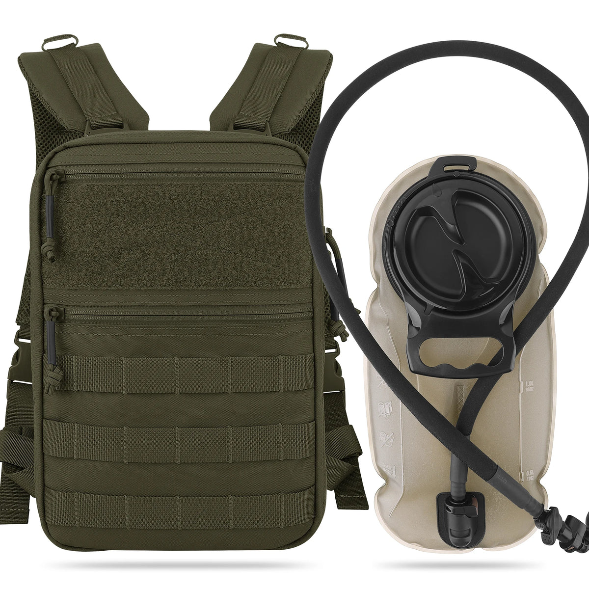 KRYDEX 500D Tactical 50 oz Hydration Backpack Modular 1.5L Water Bladder Bag Pack Hunting Outdoor Hiking Accessories