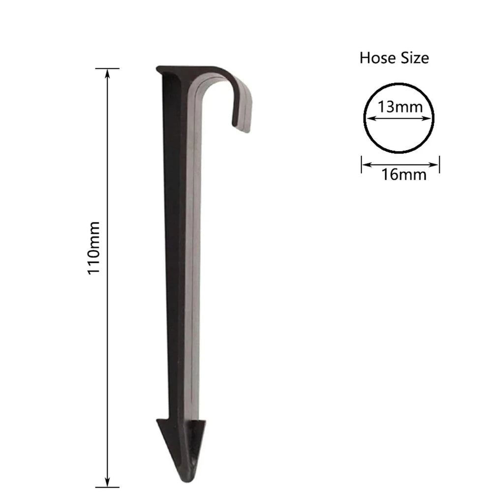 50pcs DN16 C-Type Ground Stakes For PE Pipe Drip Irrigation Hose Tube Holder Ground Stakes Irrigation Tube Holder Spike Pegs