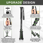 Manbily Lightweight Camera Tripod Monopod Selfie Stick Aluminum A-222 Pro For Canon Nikon DSLR Travel Max 170cm with M-2 Base