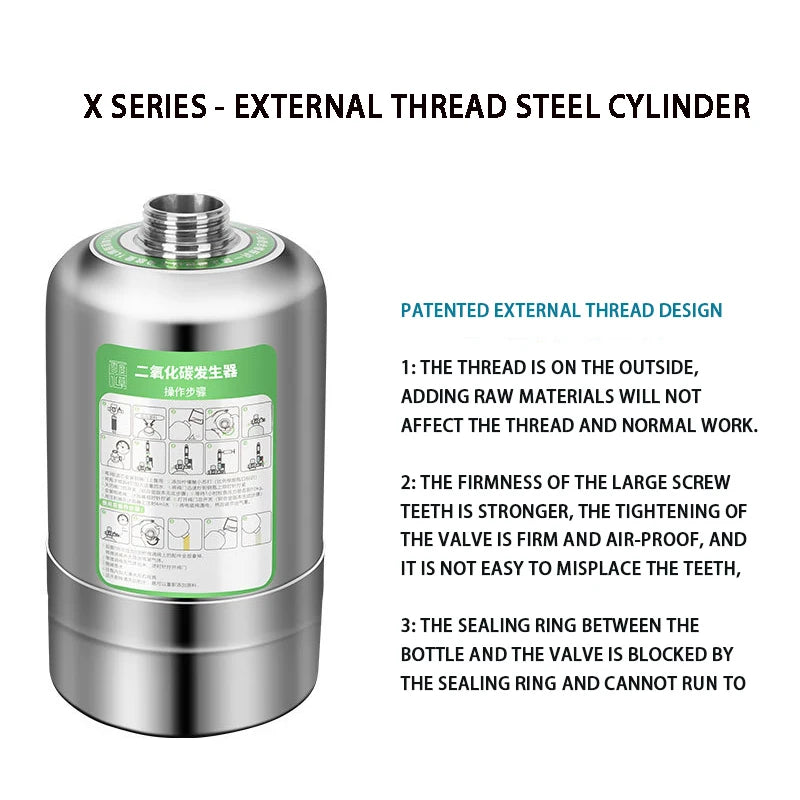 ZRDR Fish Tank CO2 Generator Steel Cylinder Single/Double Gauge Valve Electromagnetic Valve Fish Tank CO2 Generator Accessories
