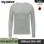 YKYWBIKE Men Cycling Base Layer Winter Autumn Warm Long Sleeve Road Bike Shirt Bicycle Undershirt  MTB Thermal Riding Jersey