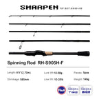 PURELURE SHARPEN Soft Lure Long Spinning and Casting XF/MF Action Rods FUJI Components Bass Pike Rod Fishing Rod Spinning Reel