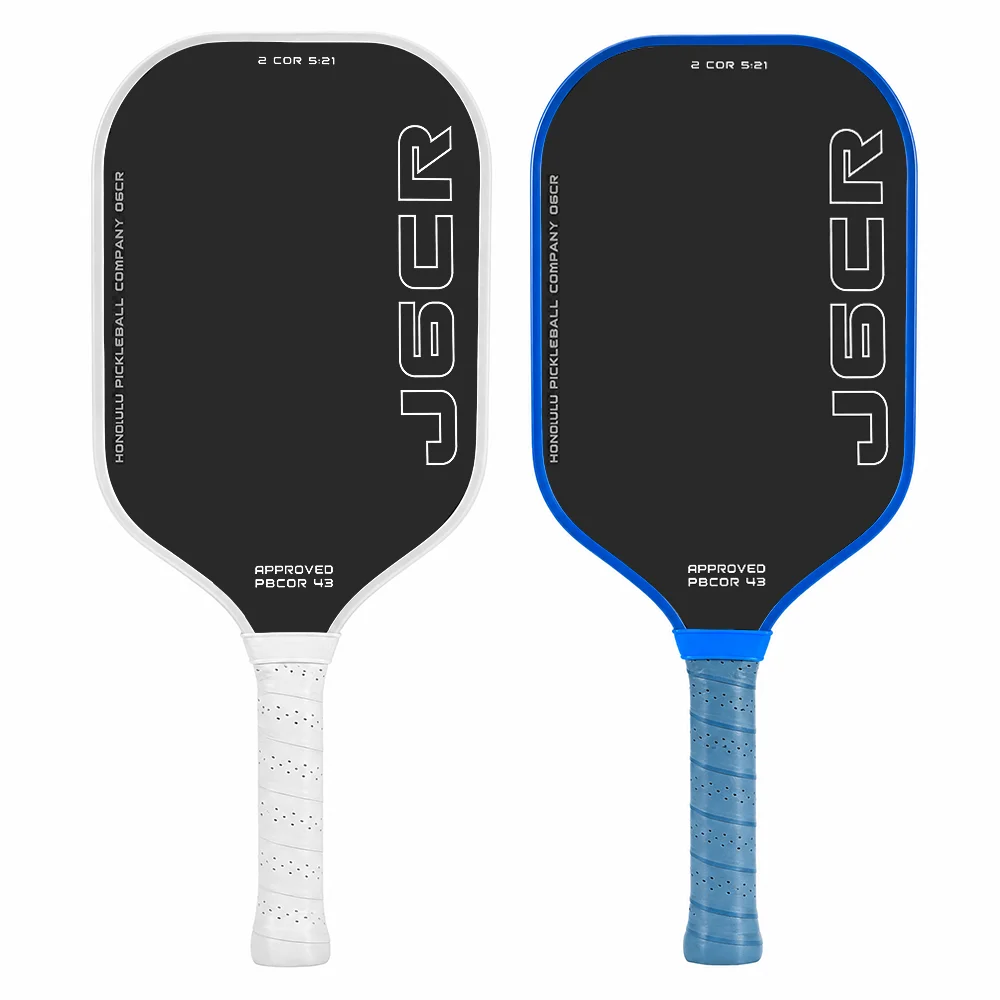 J6CR Pickleball Paddle T700 Carbon Fiber 16mm Honeycomb Core, Blue or White