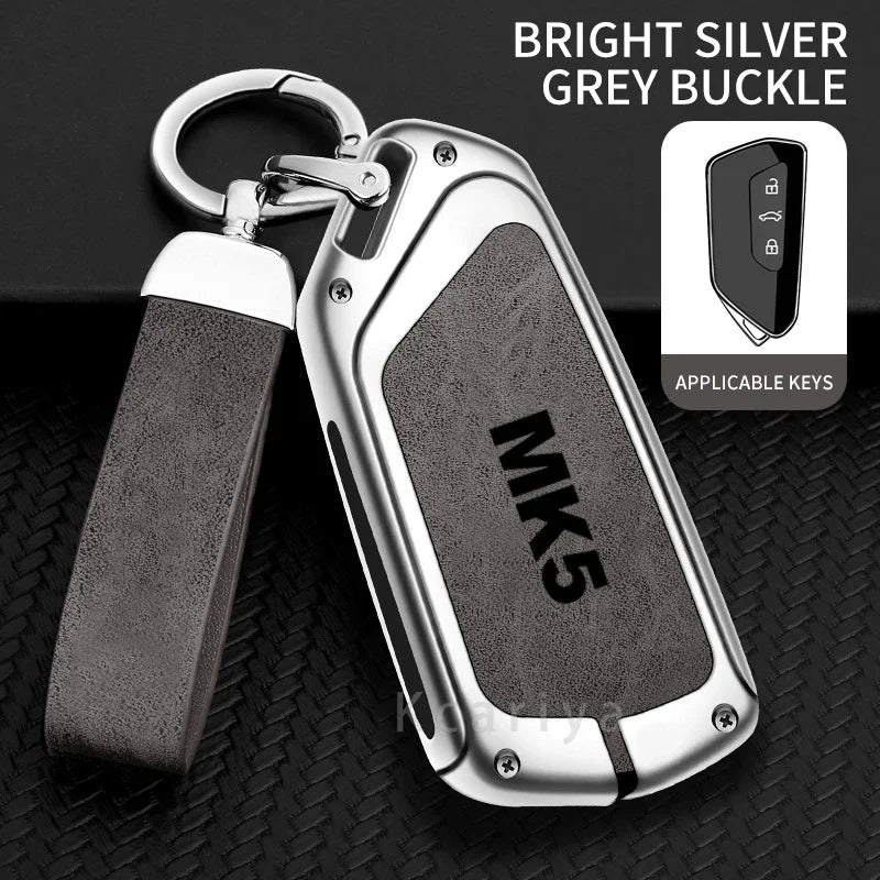 Auto TPU Zinc Alloy Key Case Bag For VW Volkswagen GOLF 5 MK5 Car Key Chain Car Metal Key Shell Interior Decoration Accessories
