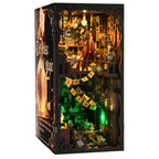 DIY Book Nook Kit 3D Wooden Puzzle Home Decoration DIY House Kit For Bookshelf Miniature Insert Magic Book House Stand Bookshelf
