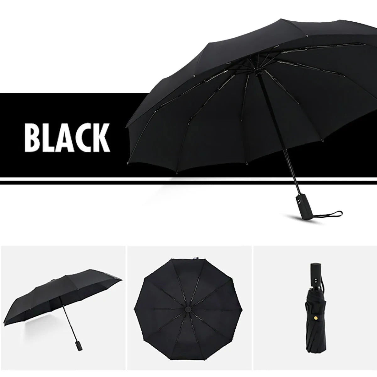 Windproof Double Layer Automatic Umbrella, Water Resistant Travel Umbrella - Colors