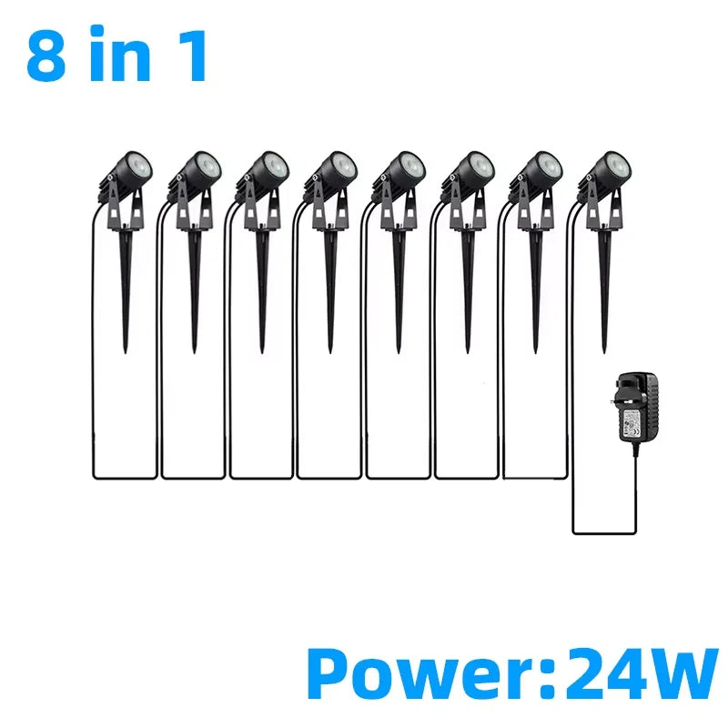 Led Garden Lights Outdoor Lawn Lamp Safety Low Voltage Street Lights IP65 Waterproof 2/4/6/12 in 1 Landscape Lighting Warm White