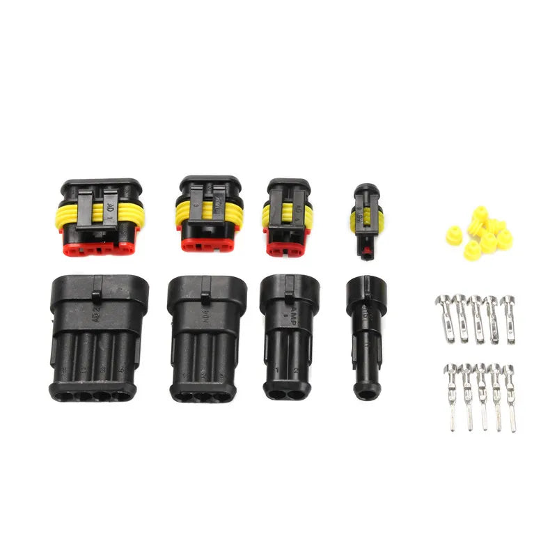 240/296/352/708pcs HID Waterproof Connectors 1/2/3/4 Pin Car Electrical Electri Wire Connector Plug Truck Harness