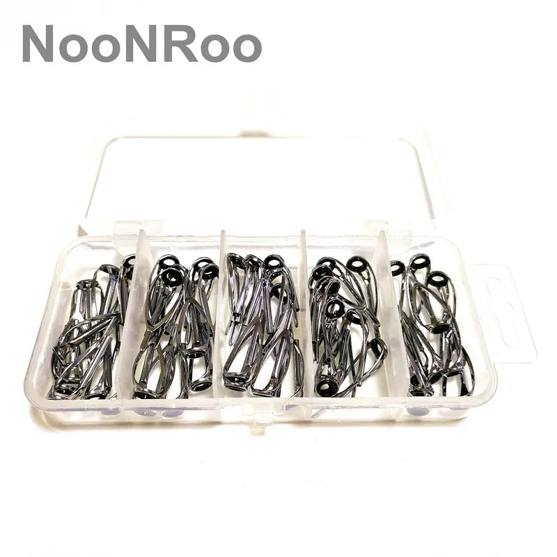 NooNRoo MN Tip Top 50PCS  5 Size in 1 Box   Fishing Rod Repair Guides Rod Building Accessory 50 Pcs /Box