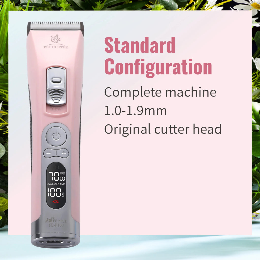 Fenice Electrical Pet Clipper Machine Dog Hair Clippers Grooming Animals Haircut Trimmer Shaver Set Pets Cordless Rechargeable