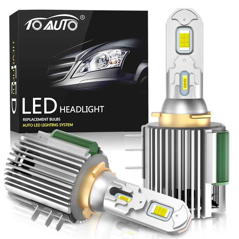 Turbo H15 Canbus Led Bulbs for Volkswagen Golf 7 High Beam Headlights DRL Daytime Running Lights White 6500K 30000LM
