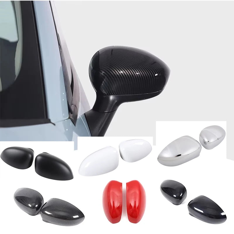 For Fiat 500 Rearview Mirror Cover, Car Side Rearview Mirror Protective Case, Decorative Cover, ABS (Change Version) 2016-2023