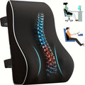 Memory Foam Lumbar Support Back Cushion, Ergonomic Lower Back Pillow, Black