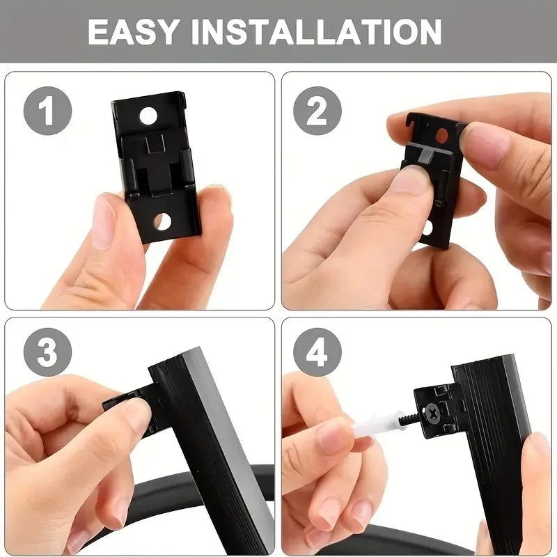 Flexible Bendable Curtain Track Ceiling Wall Mount Black Curved Heavy Duty RV Sliding Curtain Rail System Room Divider