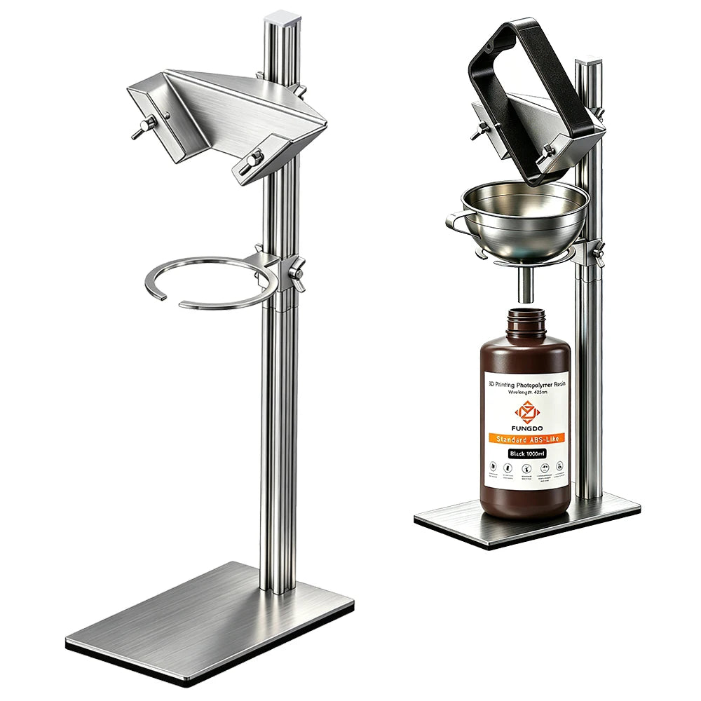 3D Printer Resin Recycle Funnel Stand Resin Vat Holder Resin Tank Stand Funnel Holder Easy to Pour Liquid to Bottle Easy Clean R