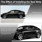 Soundproof Sealling Strips For Tesla Model 3/Y/X/S  (2019-2024) Door Seal Kit Soundproof Rubber Weather Draft Strip Wind Noise R