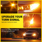 AUXITO 2Pcs BAU15S PY21W LED Canbus Error Free S25 1156 BA15S P21W LED Amber Indicator Bulb No Hyperflash Car Turn Signal Light