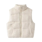 Women's Beige Sleeveless Vest Jacket Knitted Solid Outwear Waistcoat Streetwear Fashion 2026 Inszart Coat