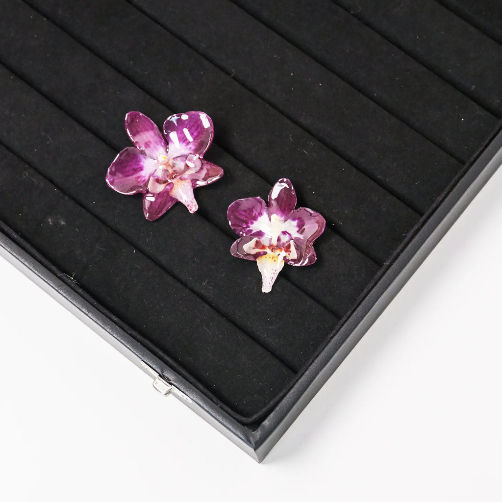 "Resin Coated Natural Dried Phalaenopsis Orchid Flowers - DIY Craft Supplies for Jewelry Making (Earrings/Brooch) Real Preserved