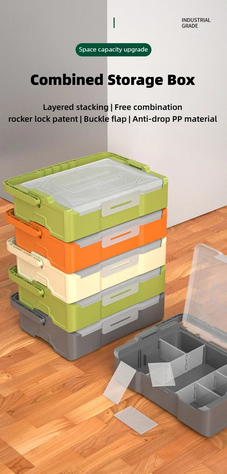 BAOLIAN Combined Parts Storage Multi-grid Screw Placement Plastic Small Box  Electronic Component Storage Case Garage Organizer