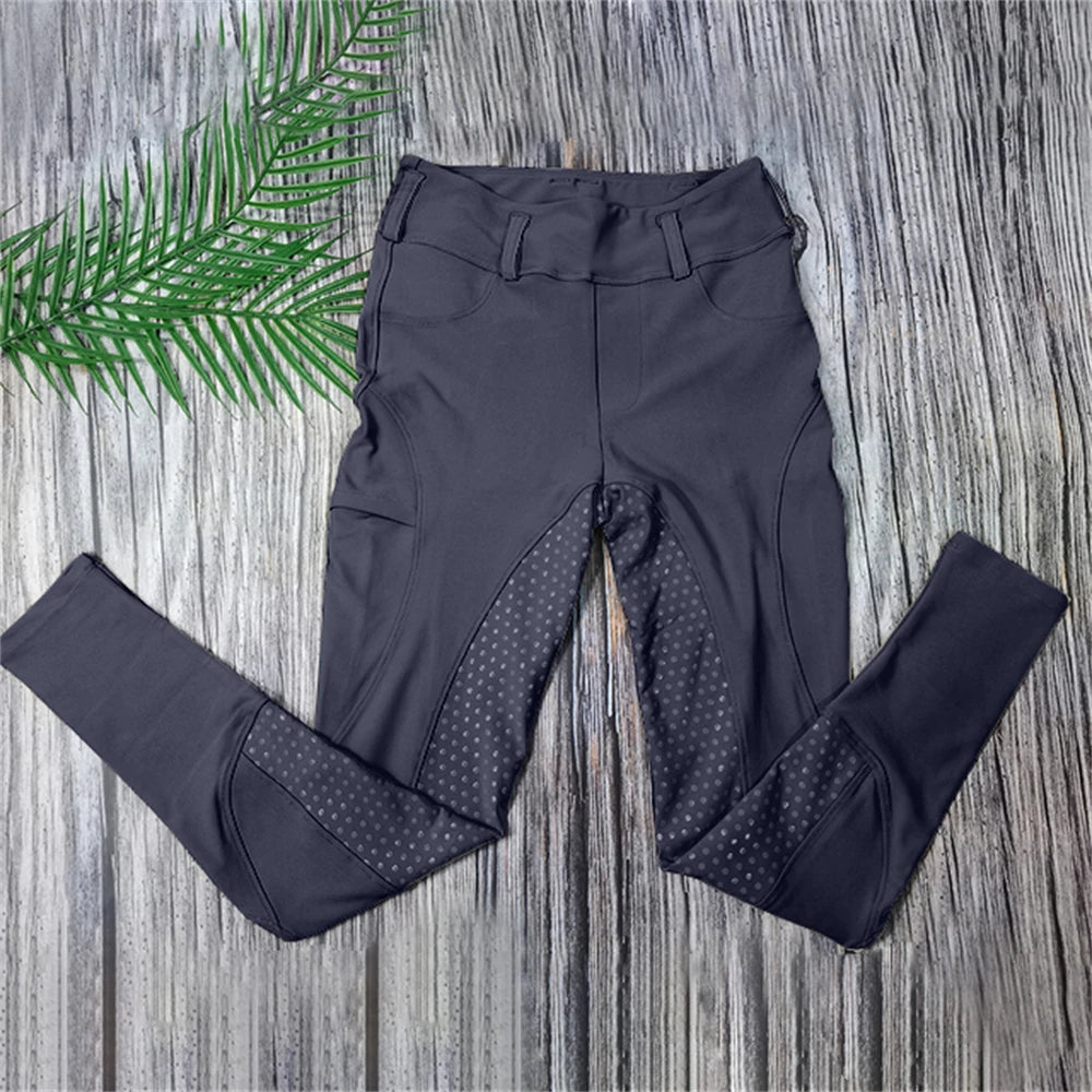 MXLLINA Western Full Seat Grip Woman Riding Tights Silicone Horseback Leggings Equestrian Riding Pants Breeches Clothes