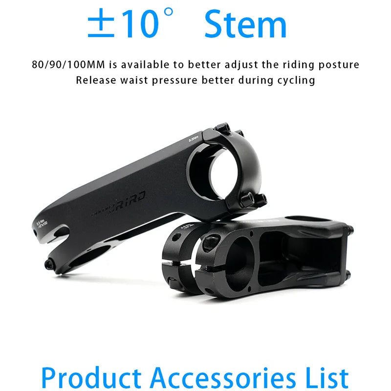 RIRO Bicycle Stem 80mm 90mm 100mm Road MTB Bike Table 31.8mm Aluminum Alloy Handlebar Power Lightweight Mountain Bike Bridge