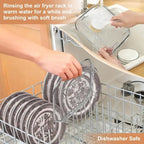 3-piece square air fryer basket set, stackable stainless steel air fryer basket accessories, deep dehydration rack, dishwasher
