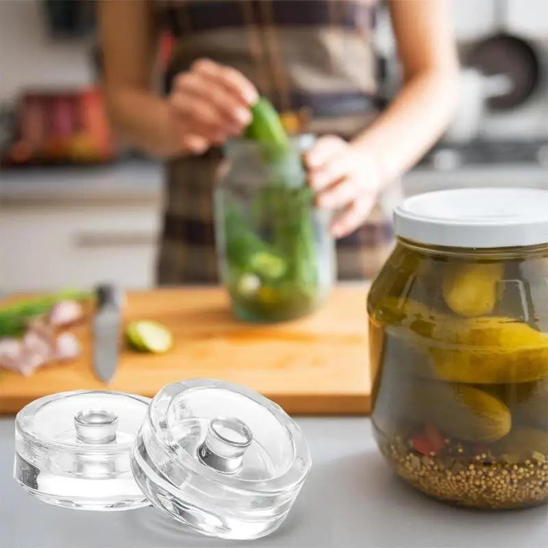 Wide Mouth Fermentation Weight Lid Household Small Glass Fermenting Weight Jars Cover Kitchen Supplies Homemade Pickling Food